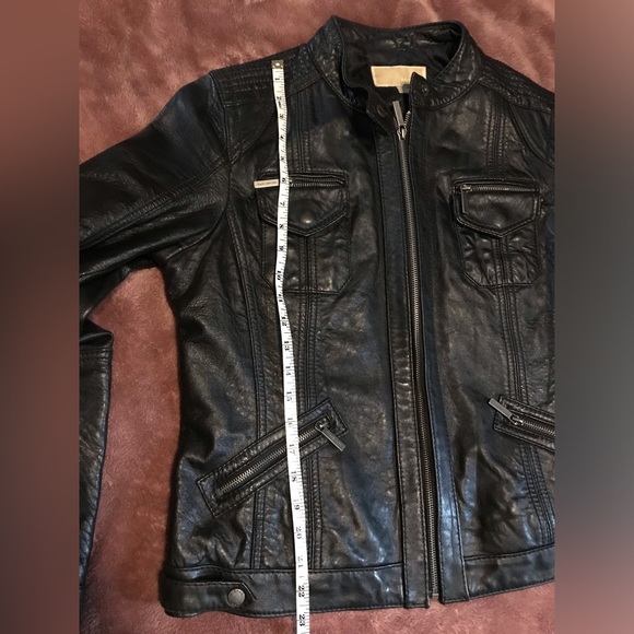 Michael Kors- Genuine Black Leather Jacket - Picture 16 of 16